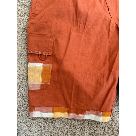 VINTAGE 90s | Platinum Hip Hop History Linen Baggy Shorts sz W36-40 XXL - Picture 5 of 11